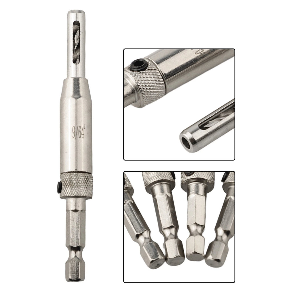 Set of 4 Self Centering Hinge Drill Bits for DIY Projects