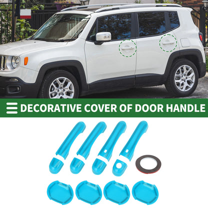 Exterior Door Handle Cover Set for Jeep Renegade (2015–2021) ABS Light Blue