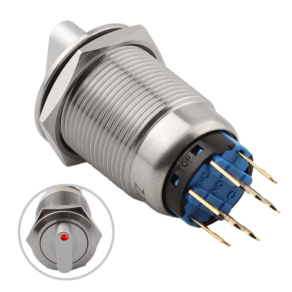 3 Position Latching Rotary Switch 19mm for Universal Applications (12-24V)