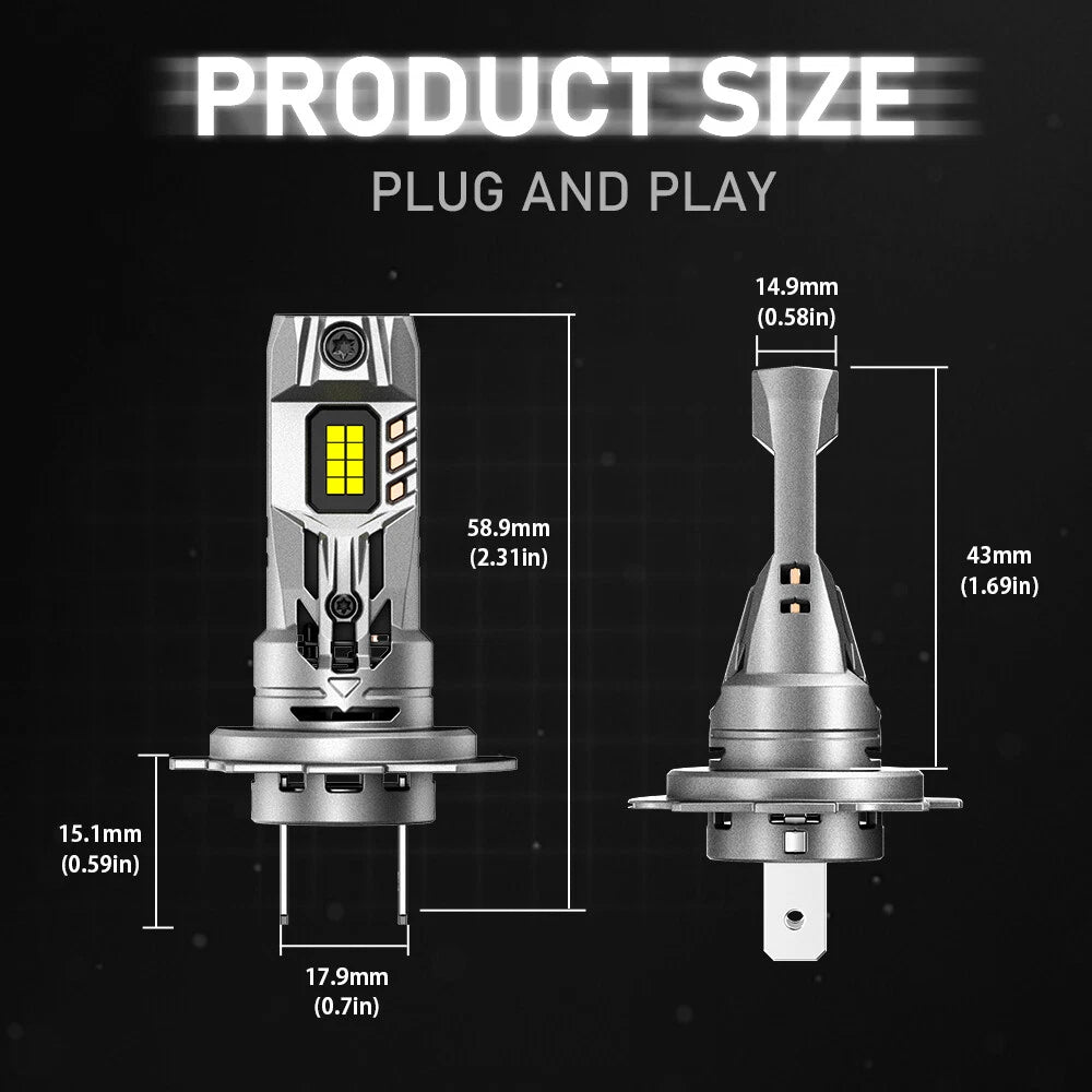 2X H7 LED Headlight Bulbs Kit for NOVSIGHT (6500K)