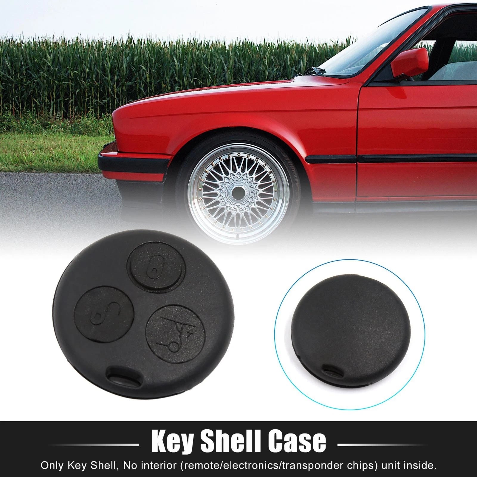 Car Key Fob Shell Case Replacement for Smart Fortwo Mercedes-Benz (2011–2015)