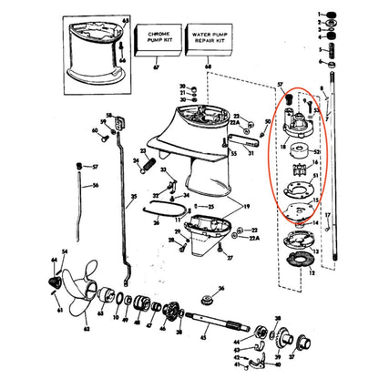 763758 Outboard Water Pump Repair Kit Replace Evinrude Johnson OMC 5.5 6 7.5 HP