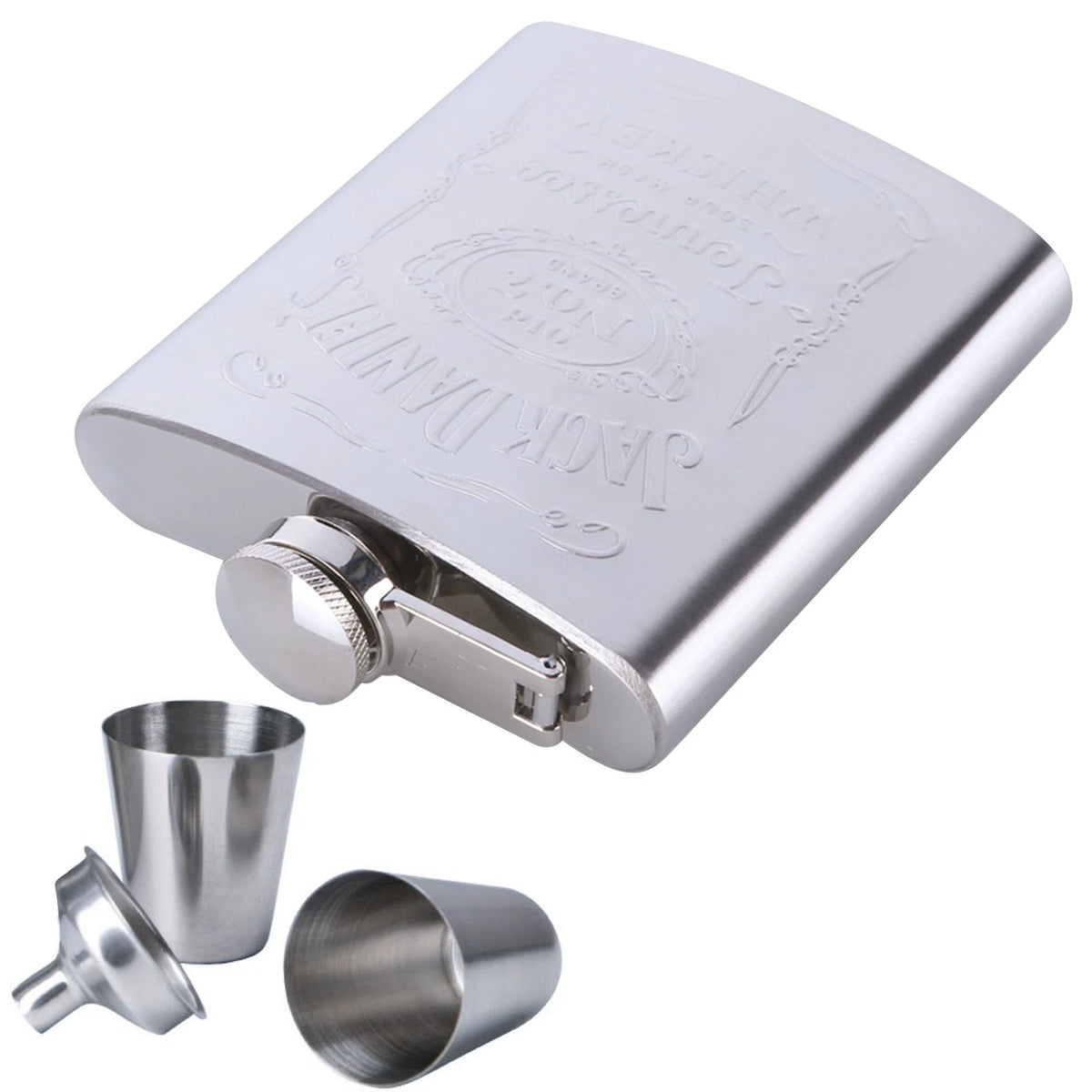 7oz Steel Hip Flask Bottle with Cup - Alcohol Gift Package