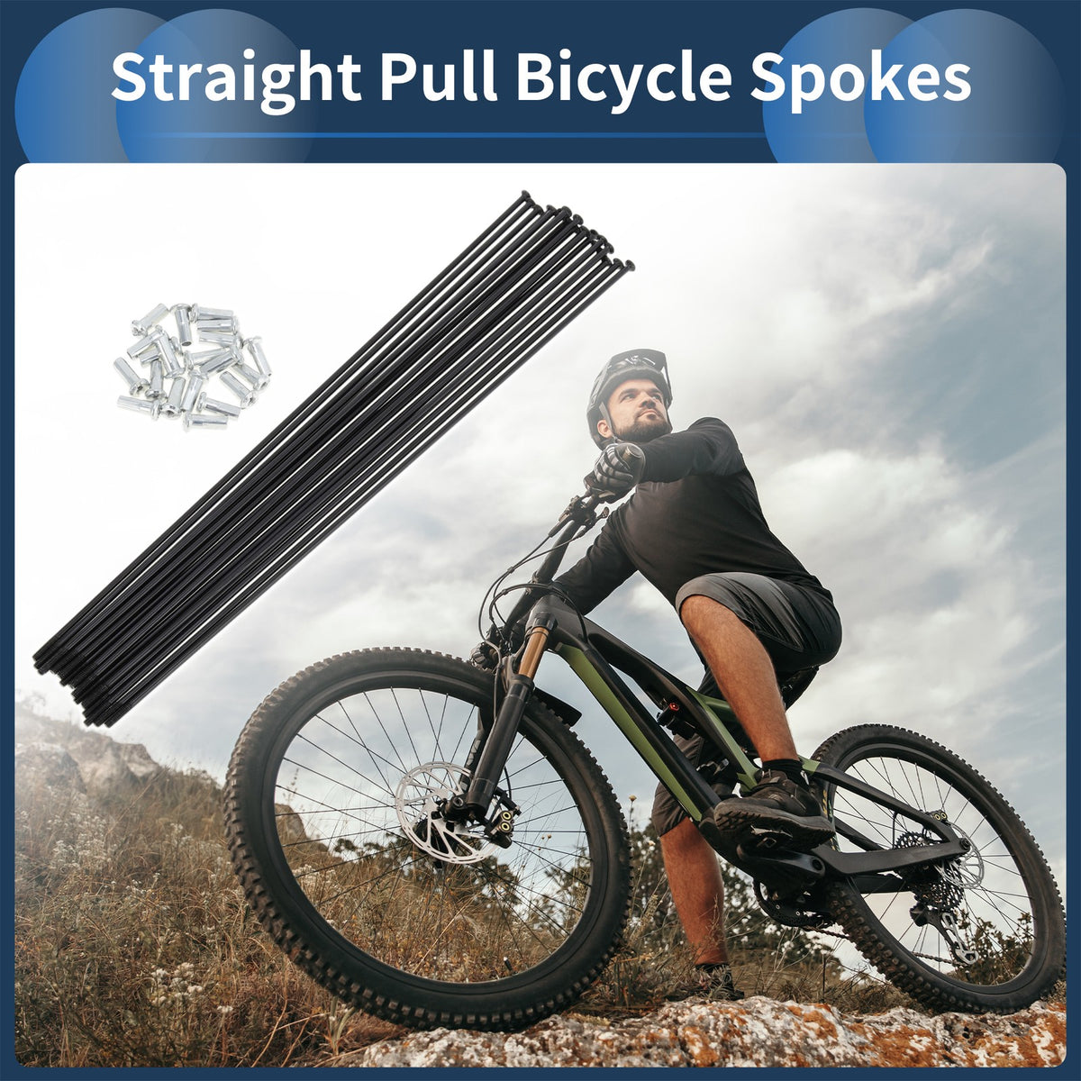 20 Set Straight Pull Bicycle Spokes 209mm for Bike Wheel (Any Make) (N/A)