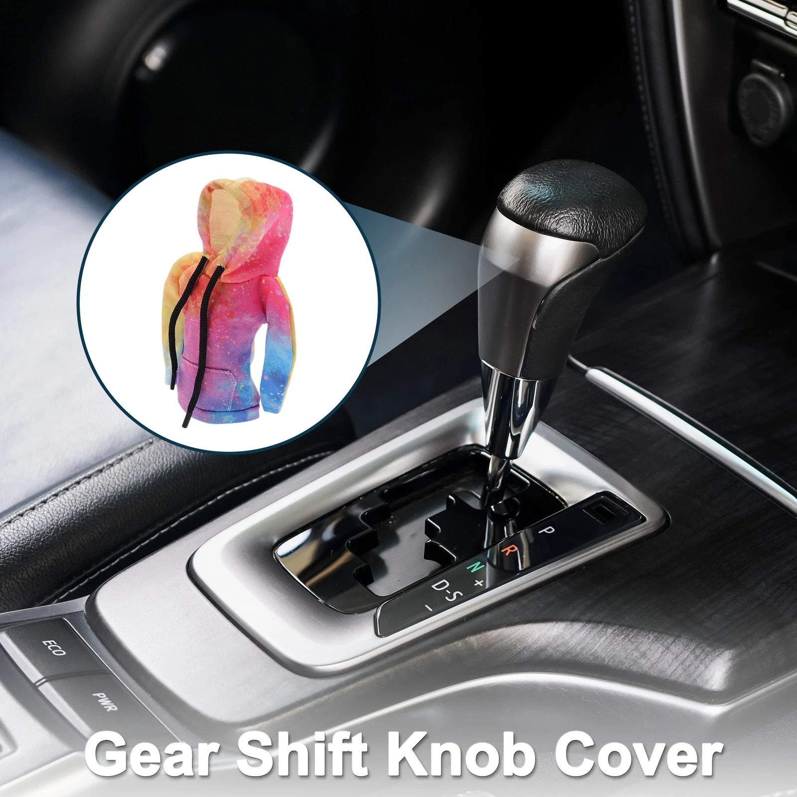 Gear Shift Knob Cover for Universal Car (Polyester, Yellow, Pink, Blue)