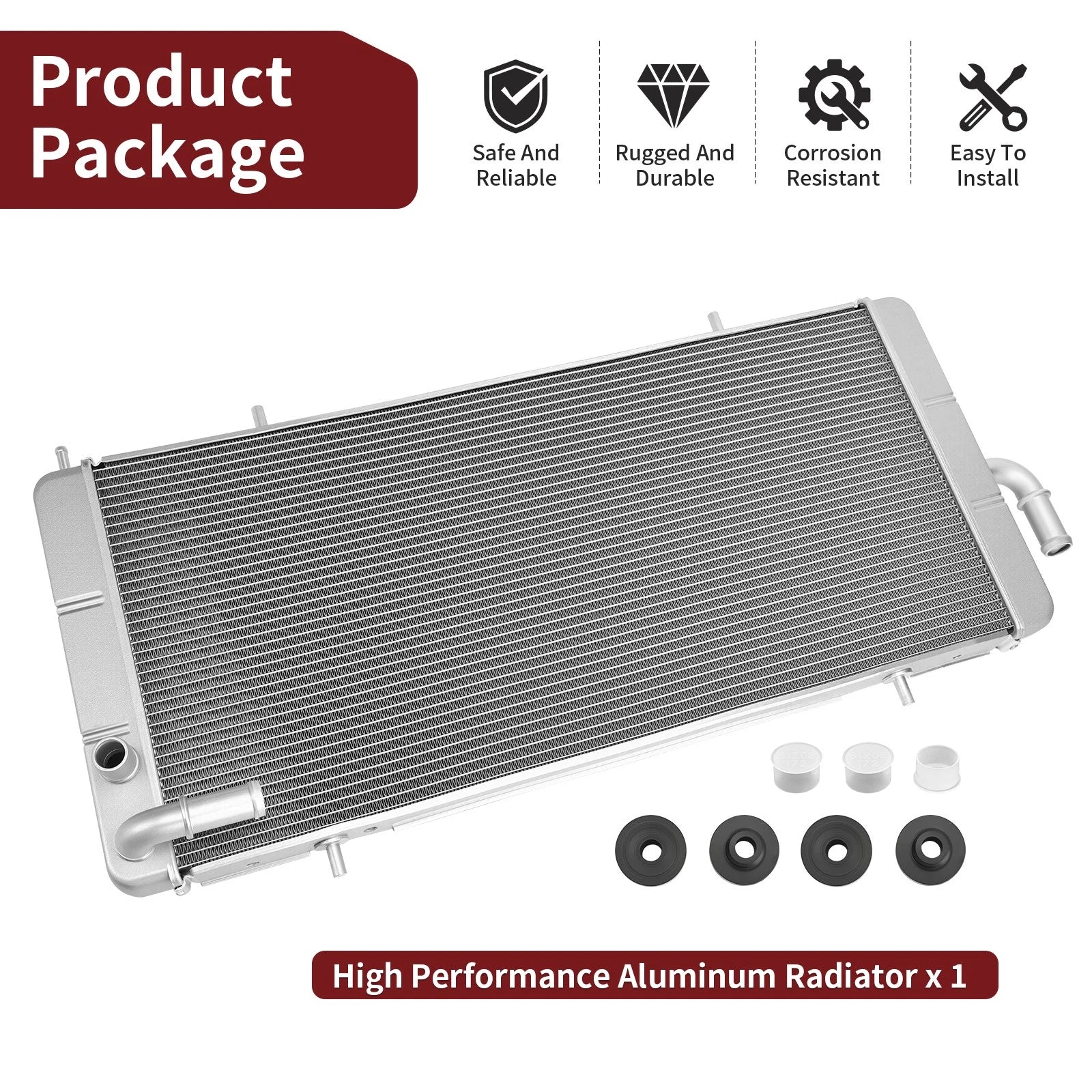 Aluminum Radiator for Polaris RZR XP / RZR XP 4 Turbo (2017–2021) 1241115 1241387