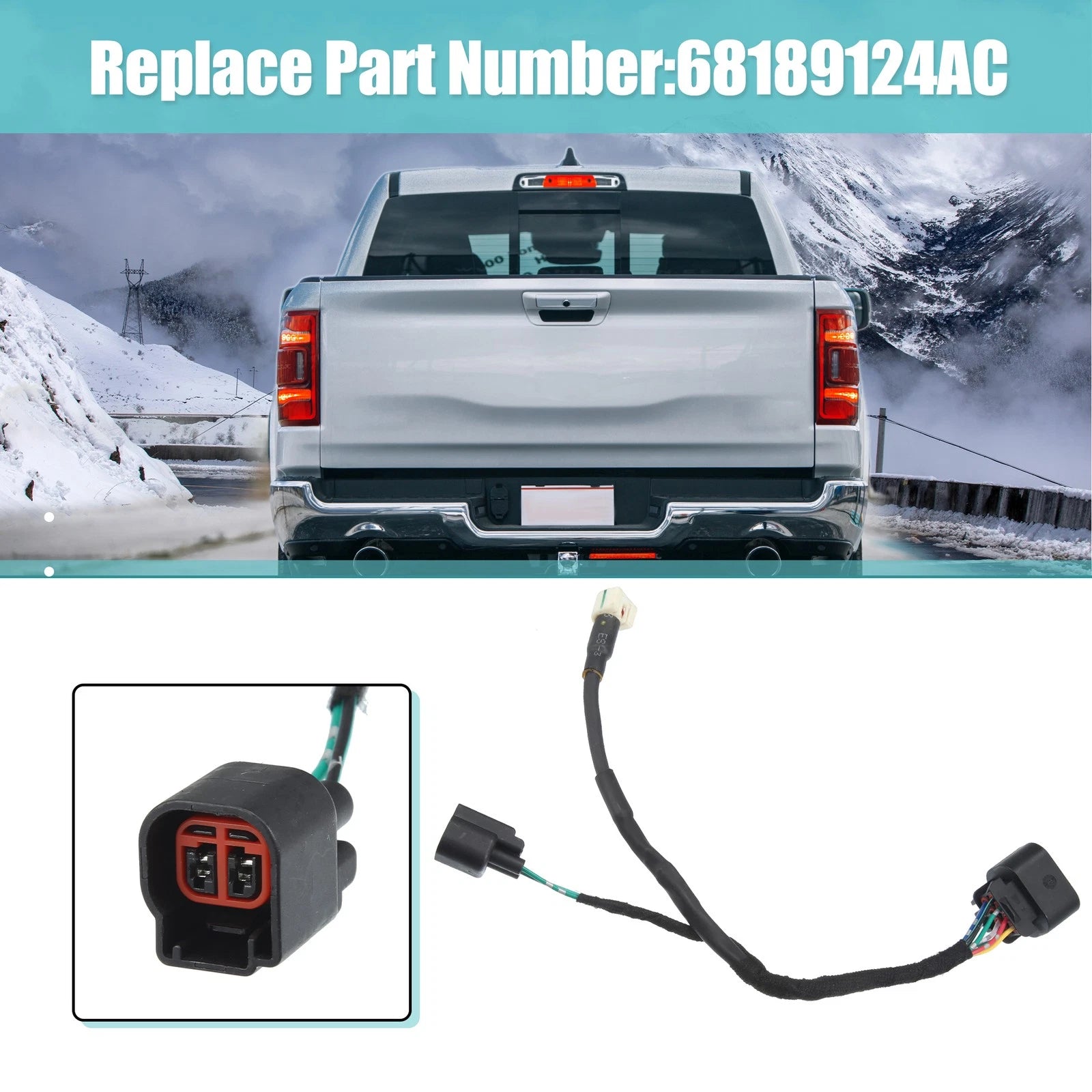 Car Camera Wiring Harness Replacement for Dodge Ram 1500 2500 3500 (2013-2017)
