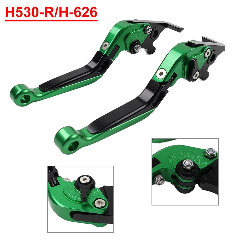 Folding Extendable Brake Clutch Levers for Suzuki GSXS125 GSXR150 (2017–2019) Green