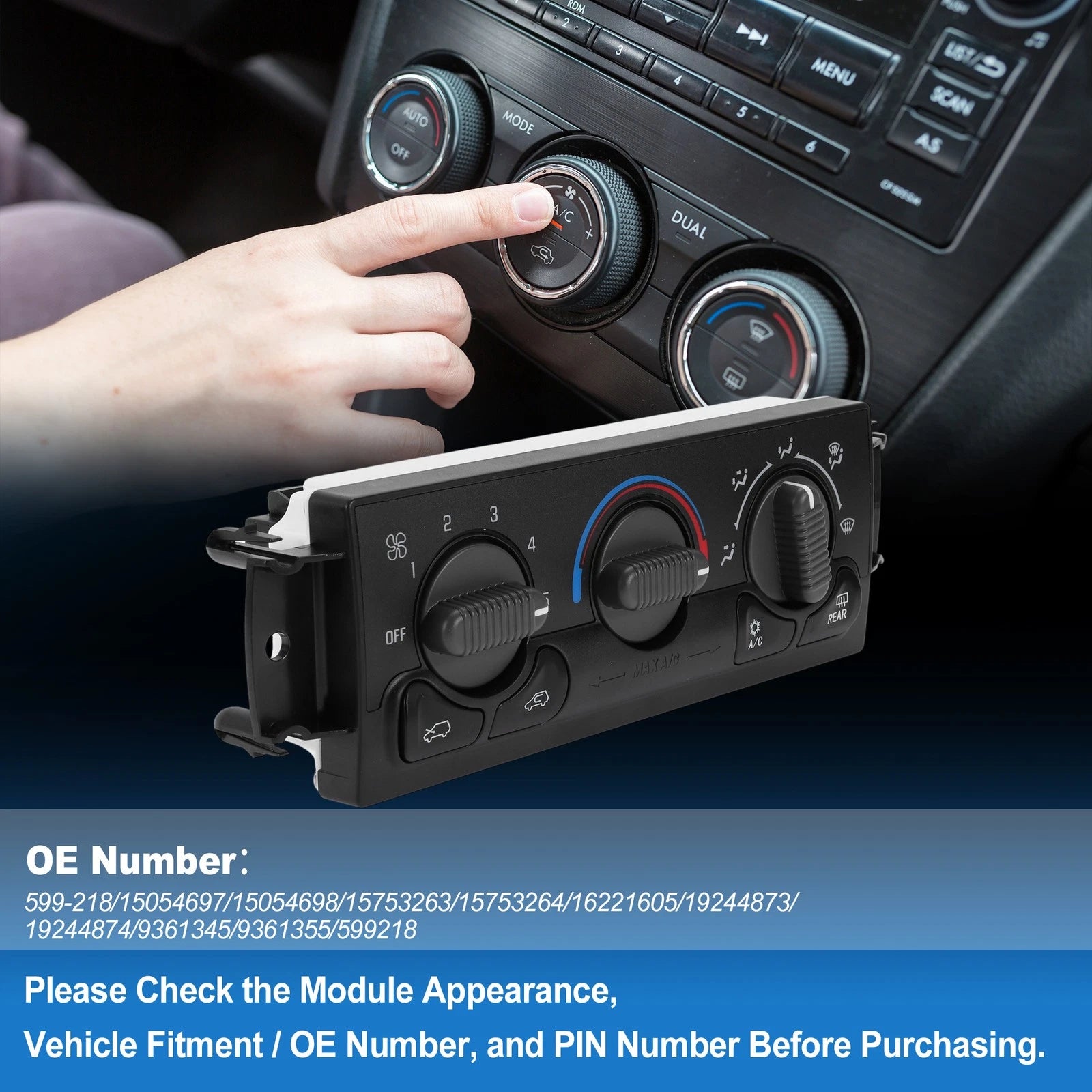 A/C Heater Climate Control Switch Module for Chevrolet Silverado (2014–2018)