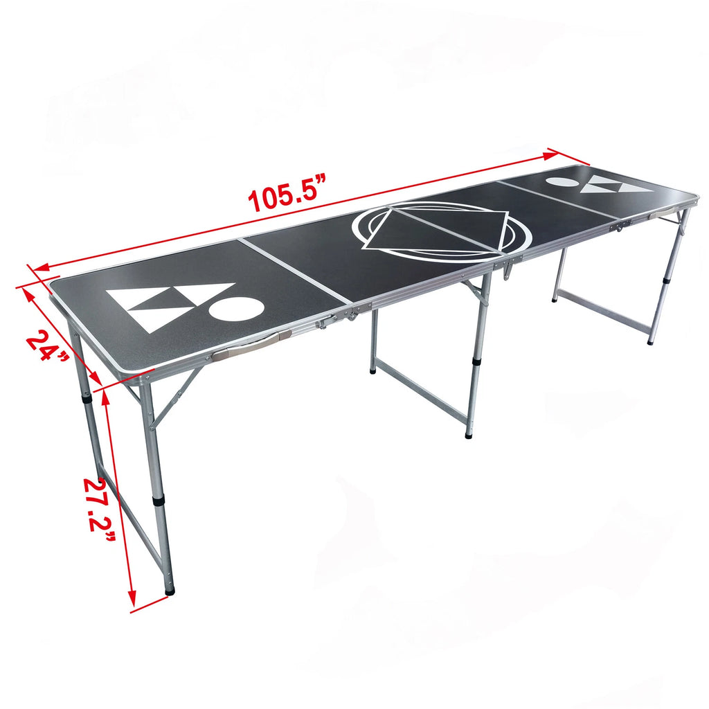 Portable Beer Pong Table 8ft Folding Indoor Outdoor Game