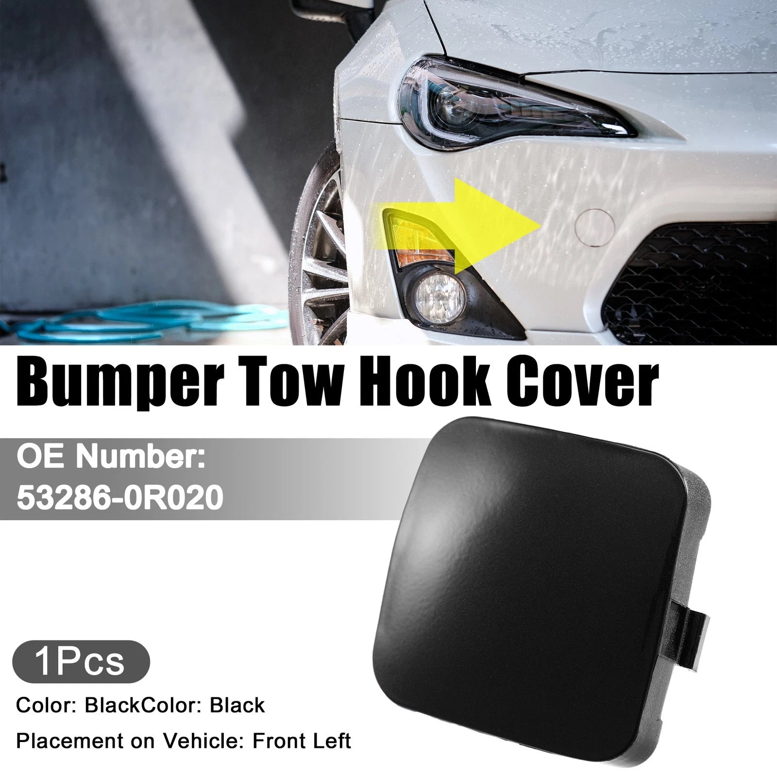Front Left Bumper Towing Tow Hook Cover Cap Replacement for Toyota RAV4 (2019–2021)