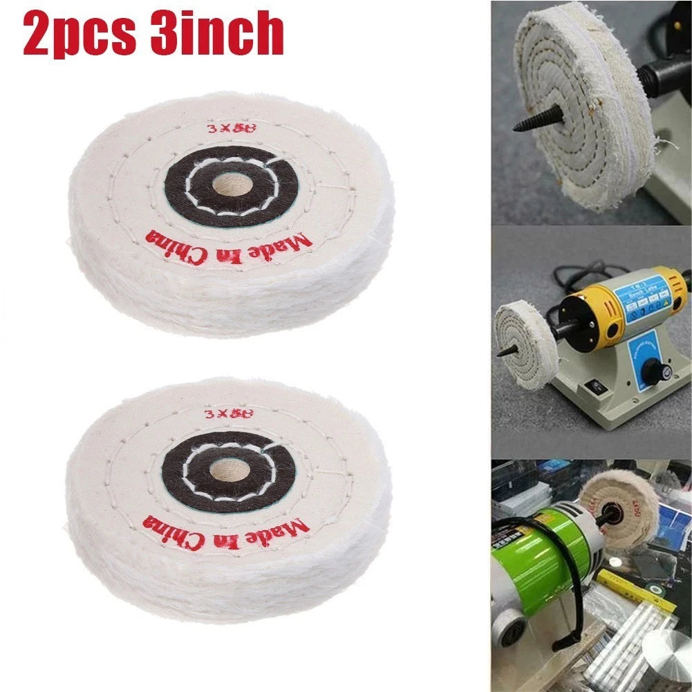 2pcs Cloth Buffing Polishing Wheels for Jewelry Grinder Tool