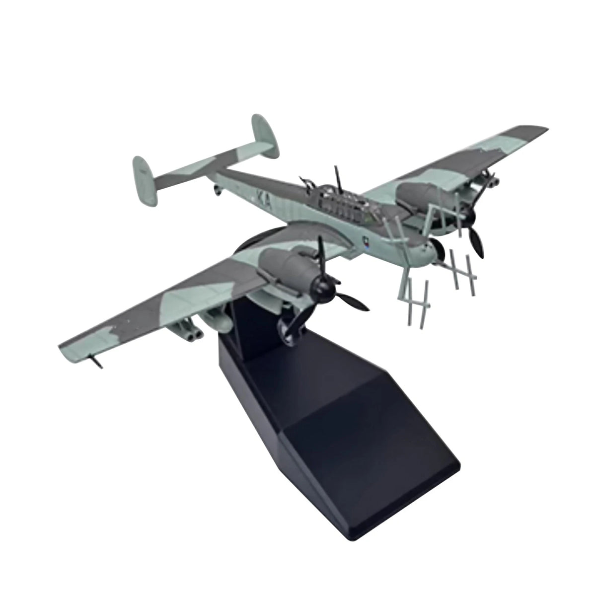 Diecast Alloy Messerschmitt BF110 Fighter Model with Stand (1/100 Scale)