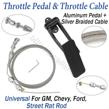 Aluminum Gas/Throttle Pedal & Braided Cable for Chevy (Universal)