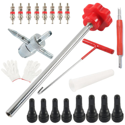 22Pcs Quick Tire Valve Change Tool Kit Valve Stem Core Quickly Replacement Tools