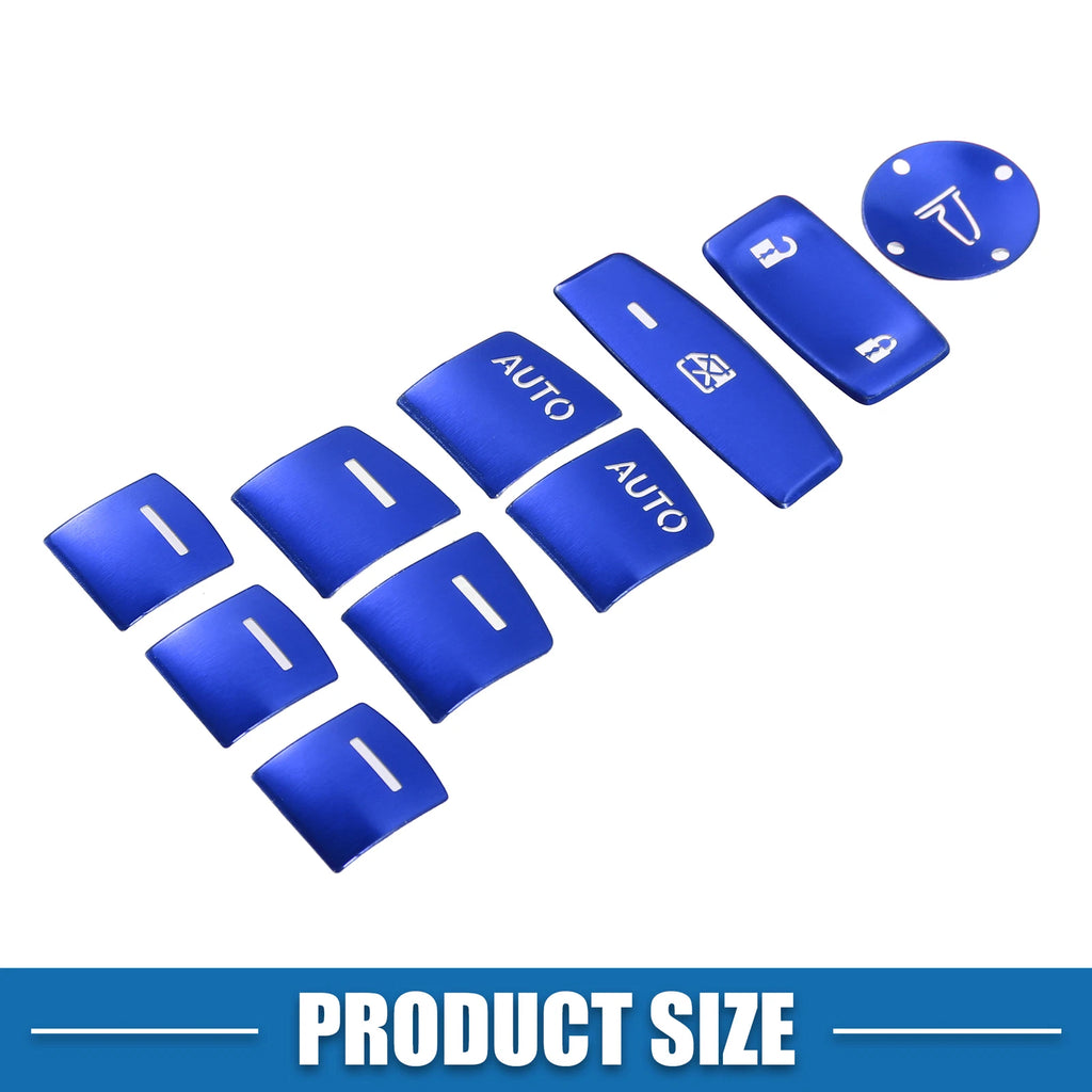 10pcs Window Switch Button Cover for Honda Accord (2018–2022) Blue