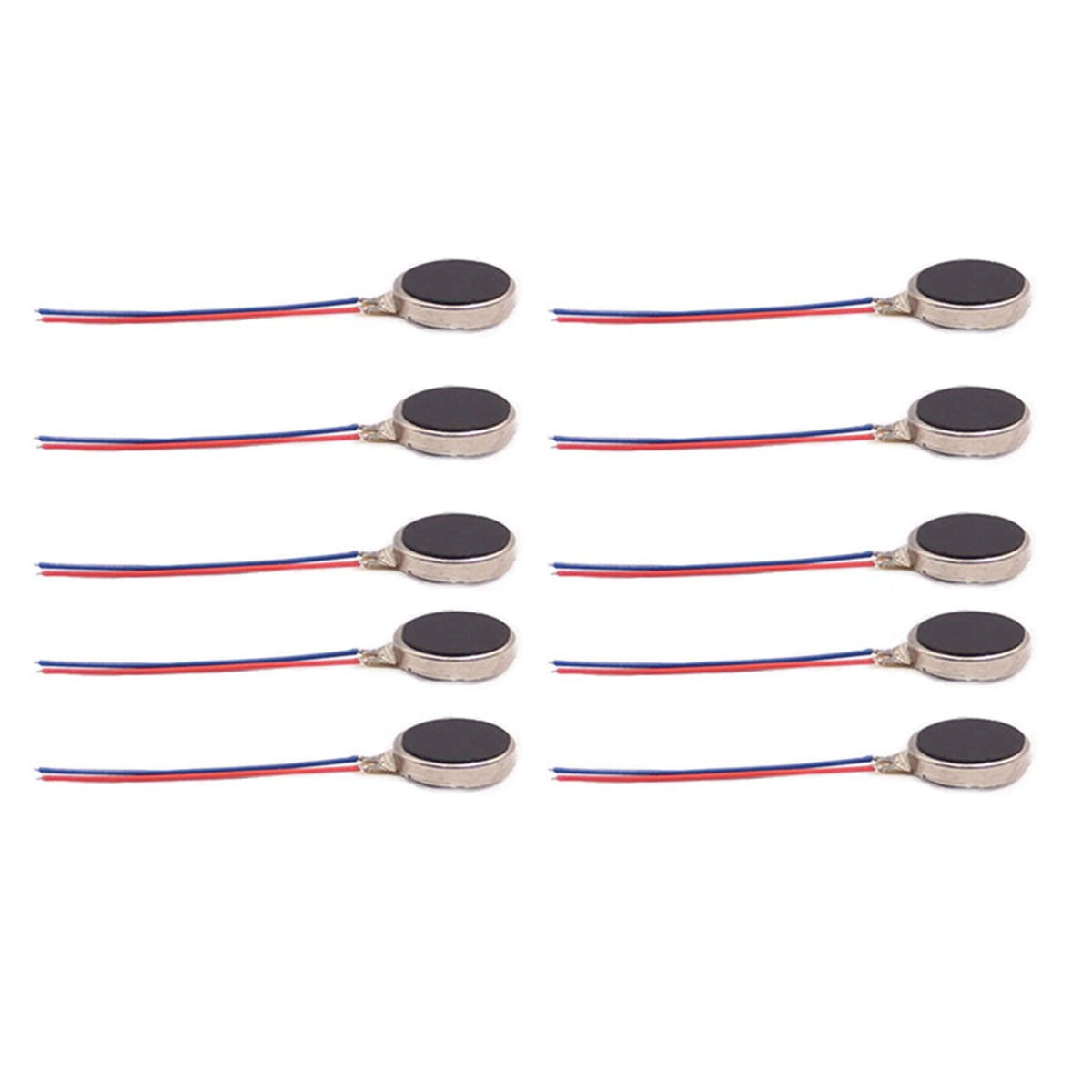 Set of 5 DC Micro Flat Button Coin Vibrating Motors 3V 10mm x 2.7mm
