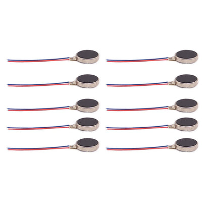 Set of 5 DC Micro Flat Button Coin Vibrating Motors 3V 10mm x 2.7mm