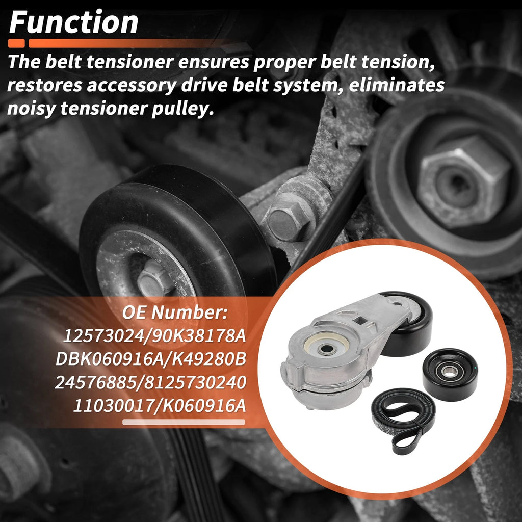 Drive Belt Tensioner Kit Replacement for Chevy Trailblazer 4.2L (2002–2009)