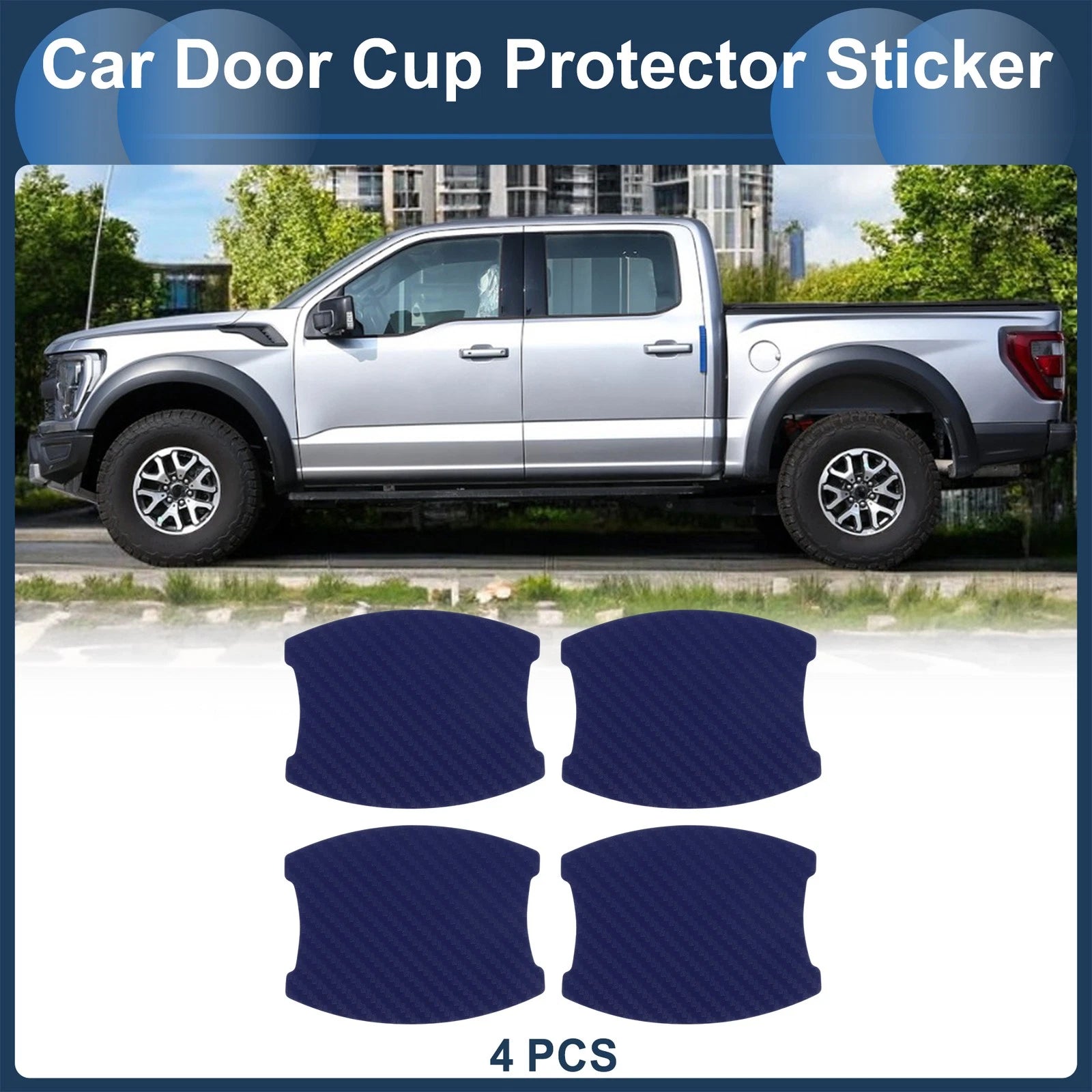 3D Car Door Handle Scratch Protector for Universal Vehicles (68x85mm)