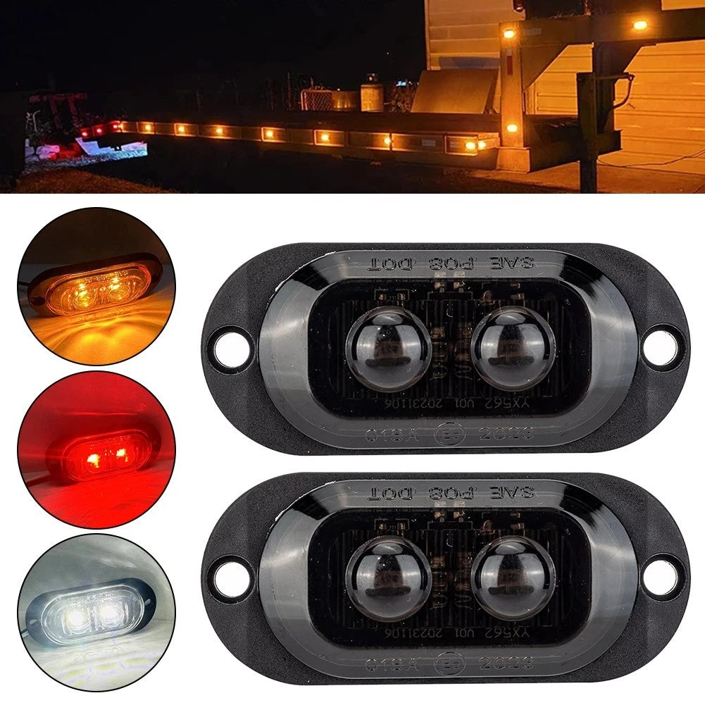 2pc LED Side Clearance Light Set for Trucks and Boats