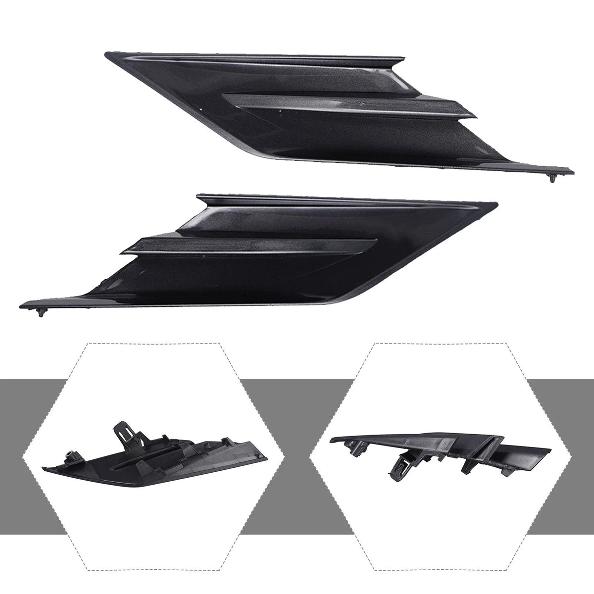 Front Bumper Grille for - 1 Pair, PC & ABS Construction