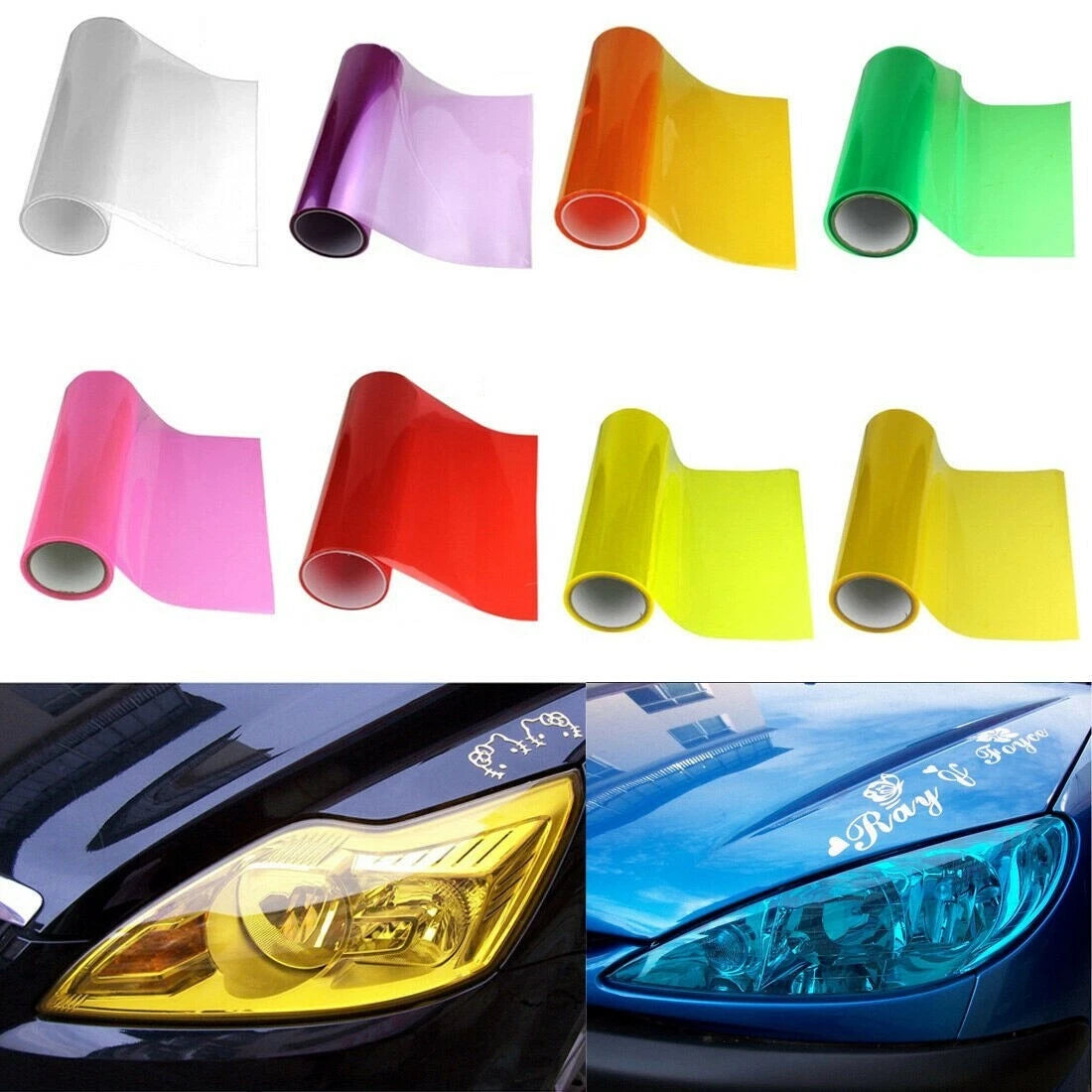 Car Headlight Sticker Tint Wrap Waterproof 3060cm Accessories