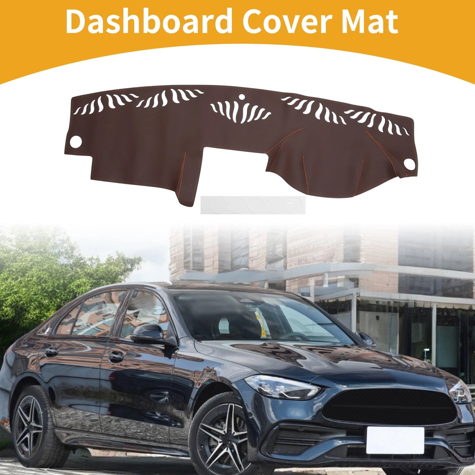 Dashboard Cover for Mercedes C-Class W204 (2008–2011) Dash Cover Mat Brown