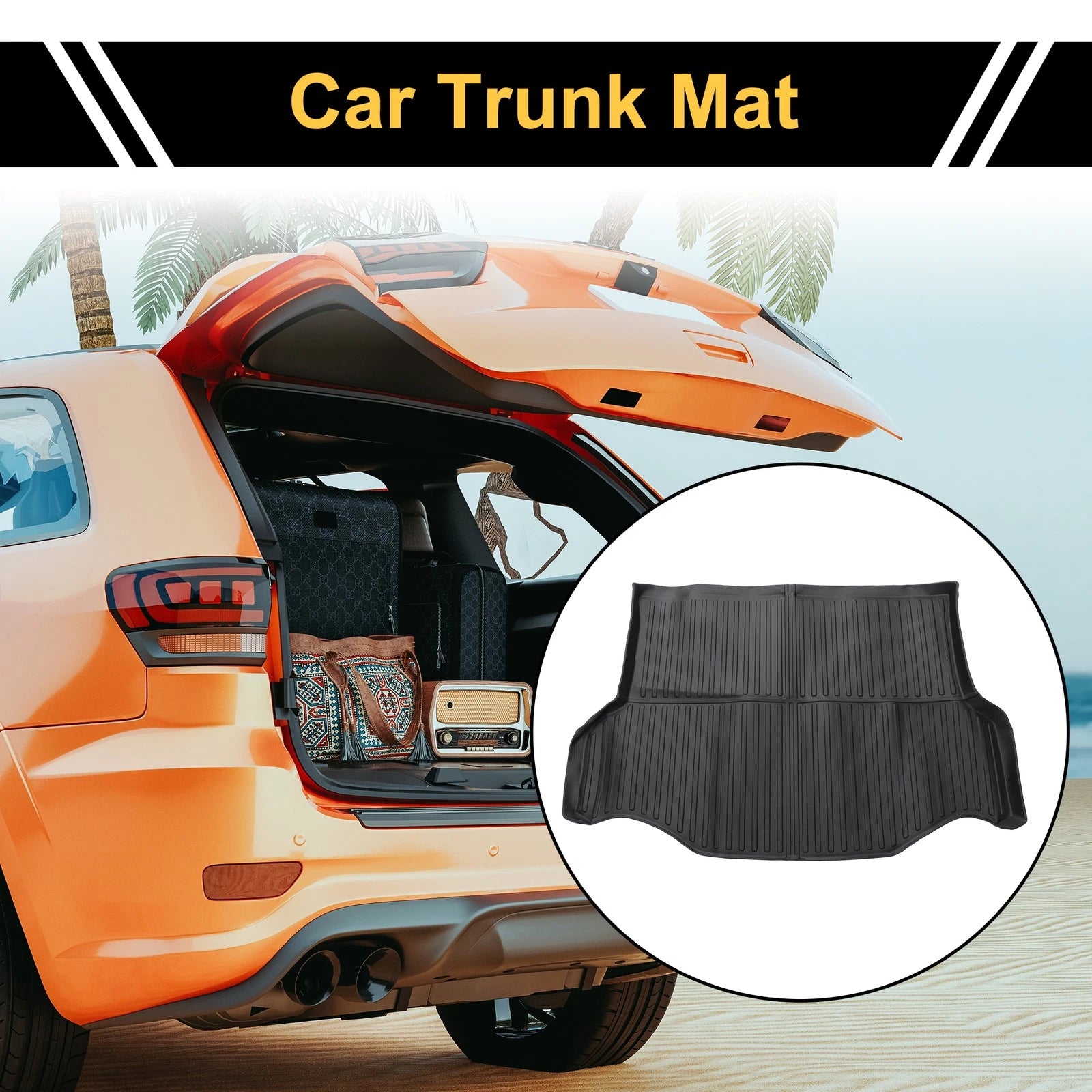 Cargo Liner Rear Trunk Mat TPE for Toyota RAV4 (2013–2018) Vertical Stripe