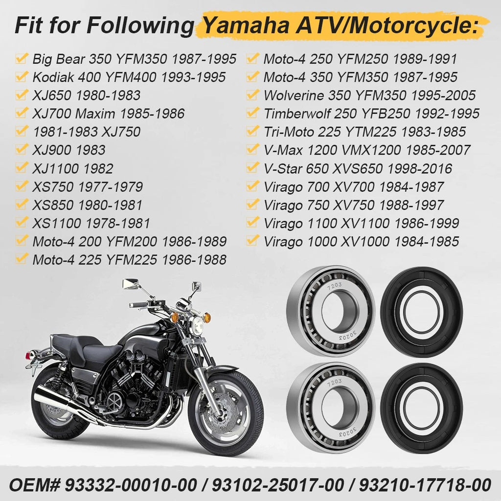 Swing Arm Bearing Seals for Yamaha Moto 4 YFM200 YFM225 YFM250 YFM350 (1986–1995)