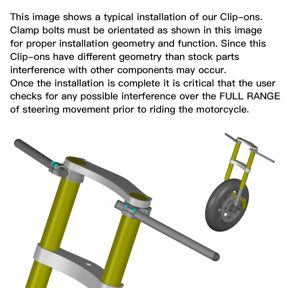 50mm Clip-Ons Handlebars for Yamaha YZF R6 (2005–2018) YZF-R1 (2004–2018)