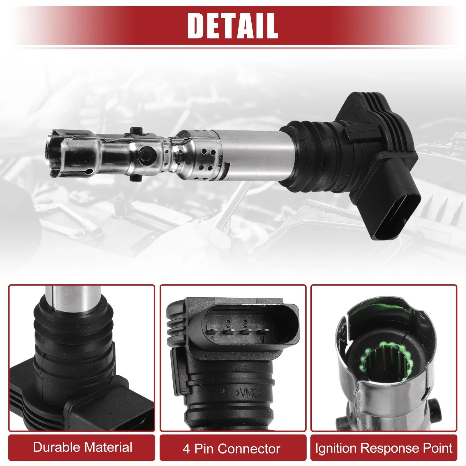 4 Pcs Ignition Coil Replacement for Volkswagen Passat (2000–2005)