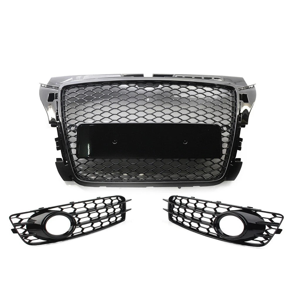 Front Honeycomb Grille Fog Light Cover for Audi A3 8P (2009–2012) 12 11 10