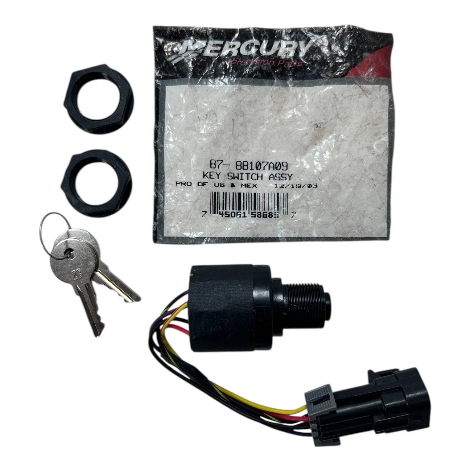 Marine Ignition Switch Assembly w/ Keys for Mercury (1987) 87-88107A09