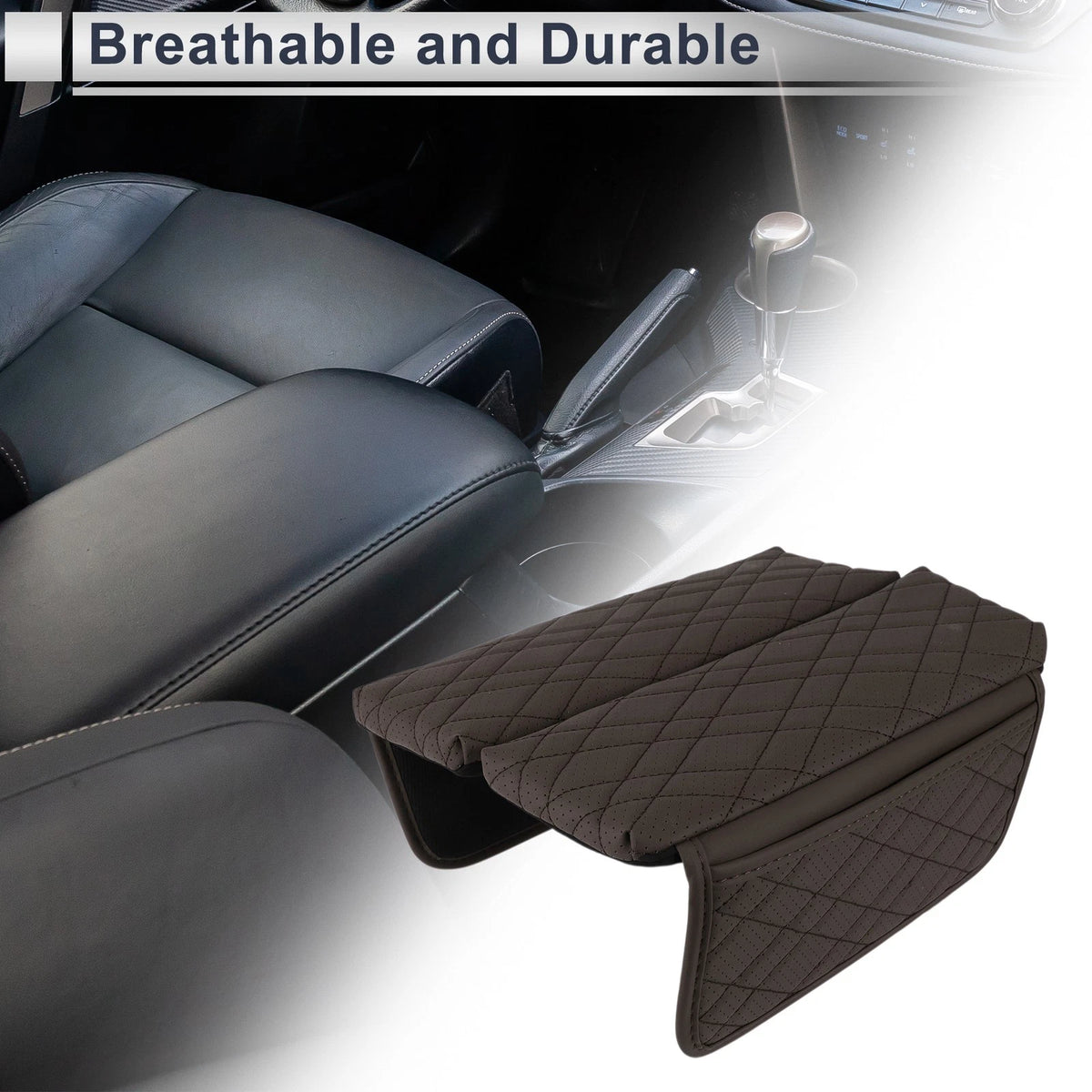 Center Console Cover with Storage Bag for BMW 7 Series (2016–2022) Deep Brown