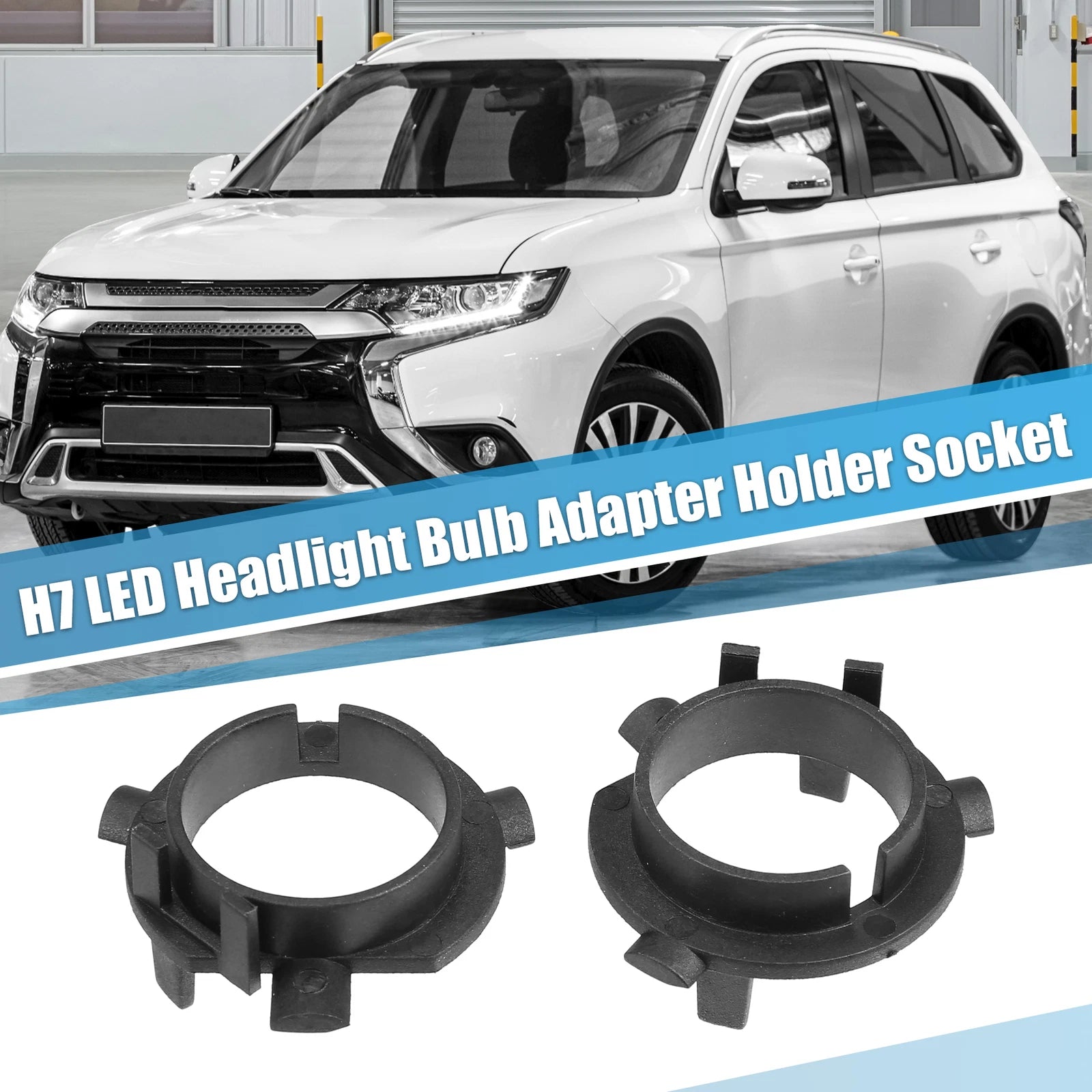 2X H7 LED Headlight Bulb Adapter Holder Socket for Kia Optima (2016)