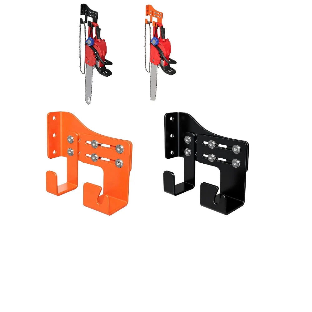 Chainsaw Wall Mount Holder with Double Hook Bracket for Steel (Adjustable)