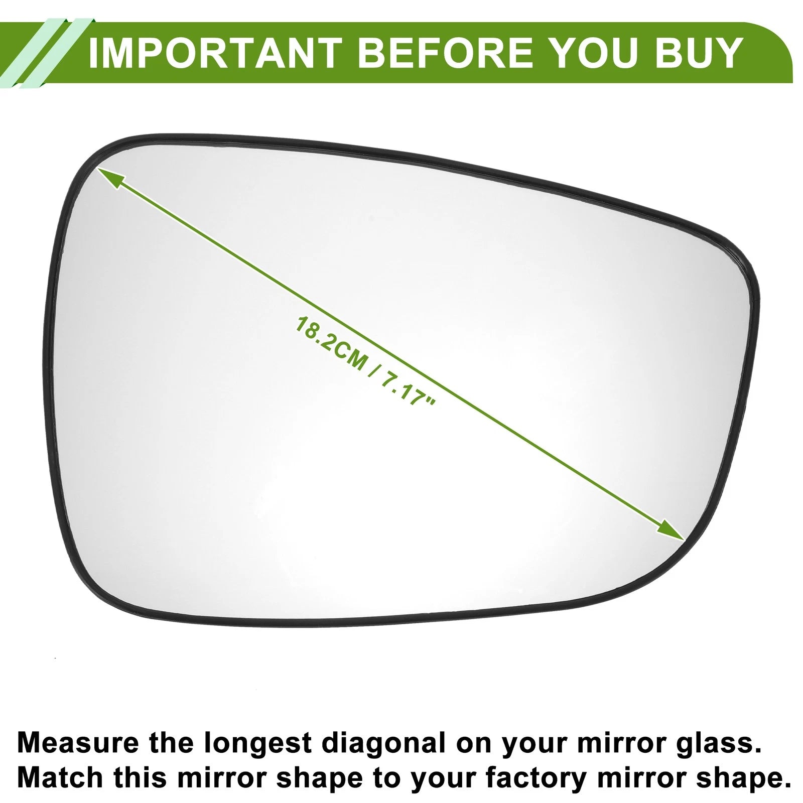 Right Side Mirror Glass Non Heated Replacement for Hyundai Accent (2011–2017)