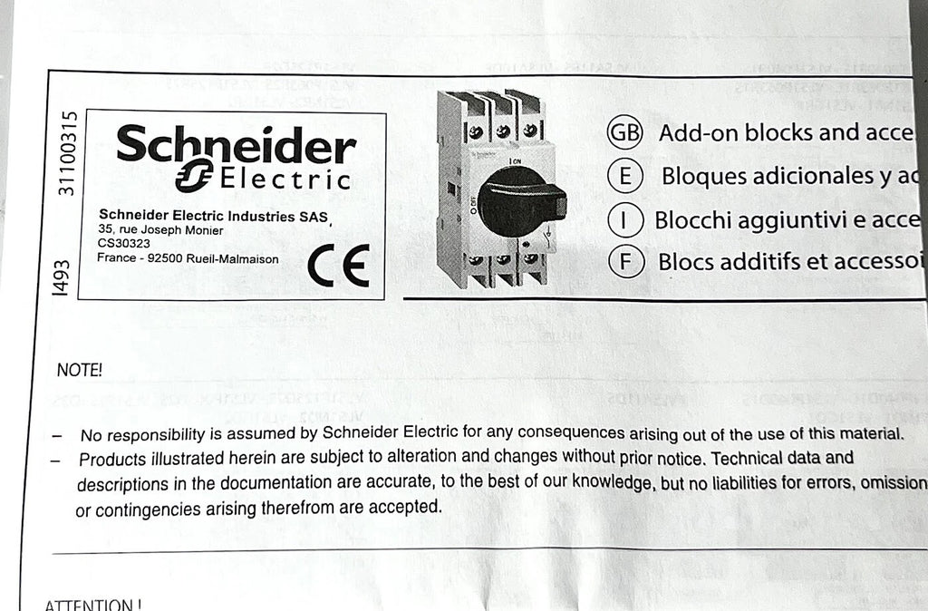 Disconnect Switch for Schneider Electric VLS3P016R1 (600V)