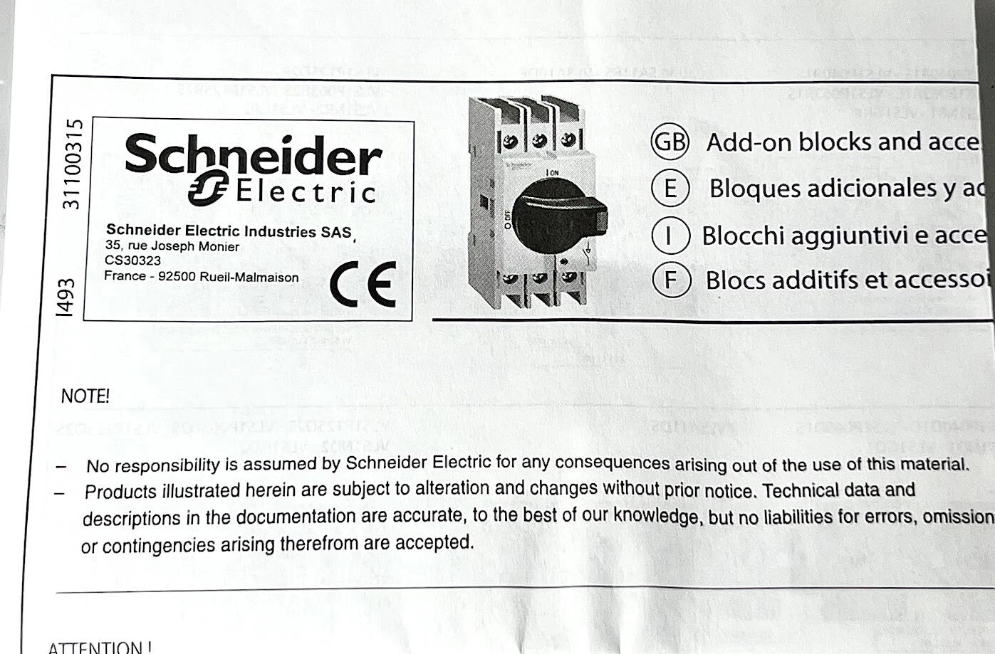 Disconnect Switch for Schneider Electric VLS3P016R1 (600V)