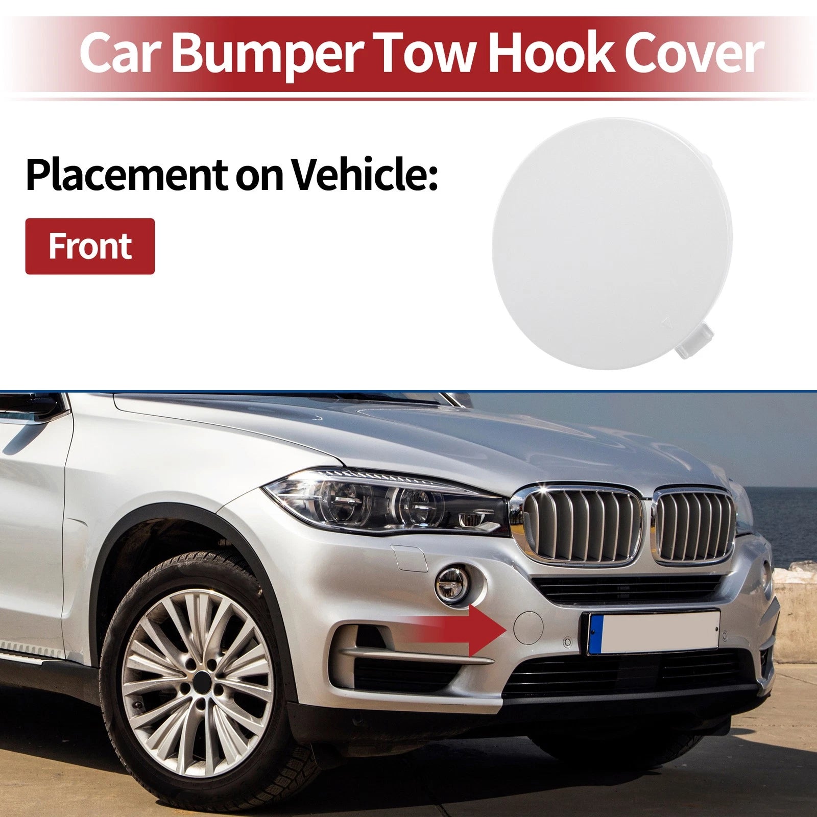 Front Tow Hook Cover Replacement for BMW X5 F15 (2014–2018)