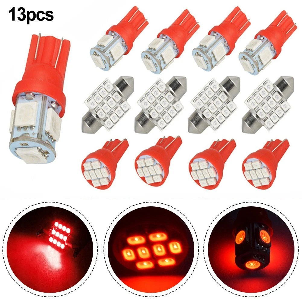 13pcs LED Dome Interior Bulbs for Car (Universal Fit)