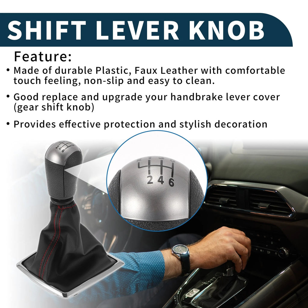 6 Speed Manual Gear Shift Knob with Cover for Ford Focus MK2 (2004–2008)