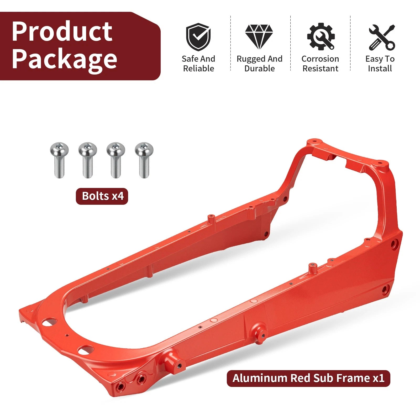 Aluminum Red Sub Frame with Bolts for Yamaha Raptor 700 700R YFM700R (2006–2024)