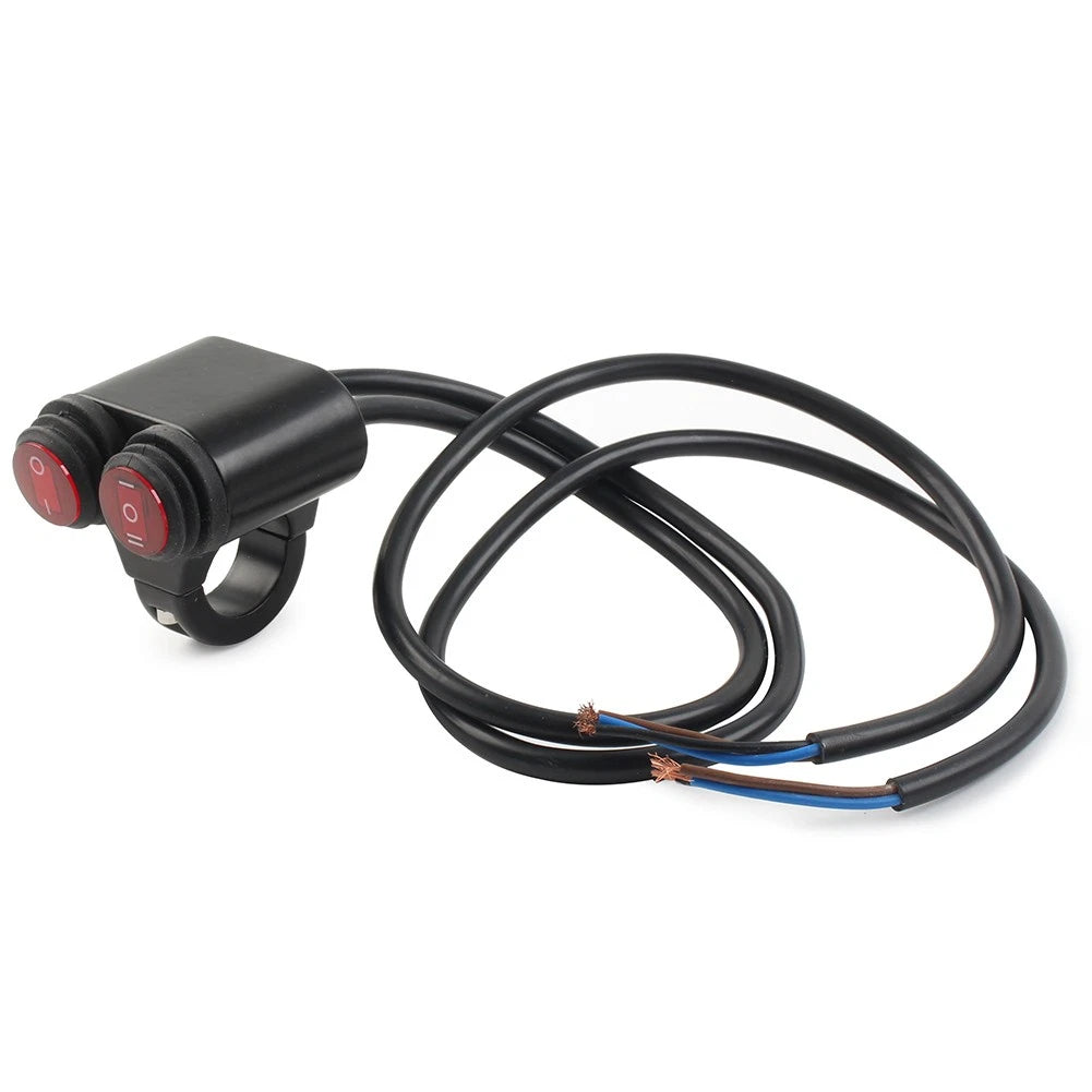 7/8'' 22mm Motorcycle Handlebar Headlight Fog Spot Light Dual On Off Switch 12V