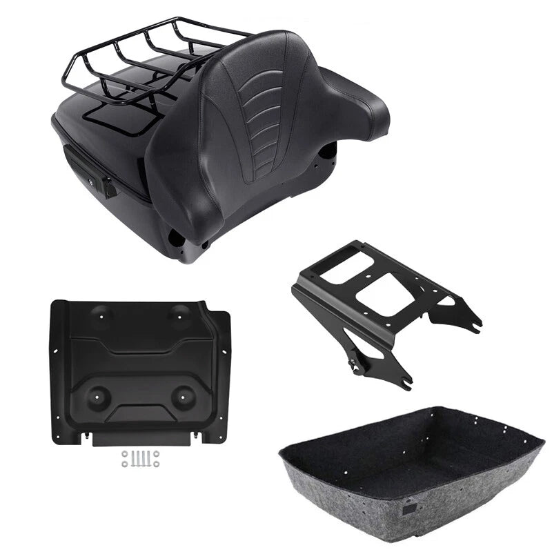 Trunk Backrest Pad Mount Rack Plate for Harley Street Glide (2009–2013)