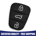 Key Fob Shell Case Rubber Cover for Hyundai 3 Button (Black) (Qty 1)