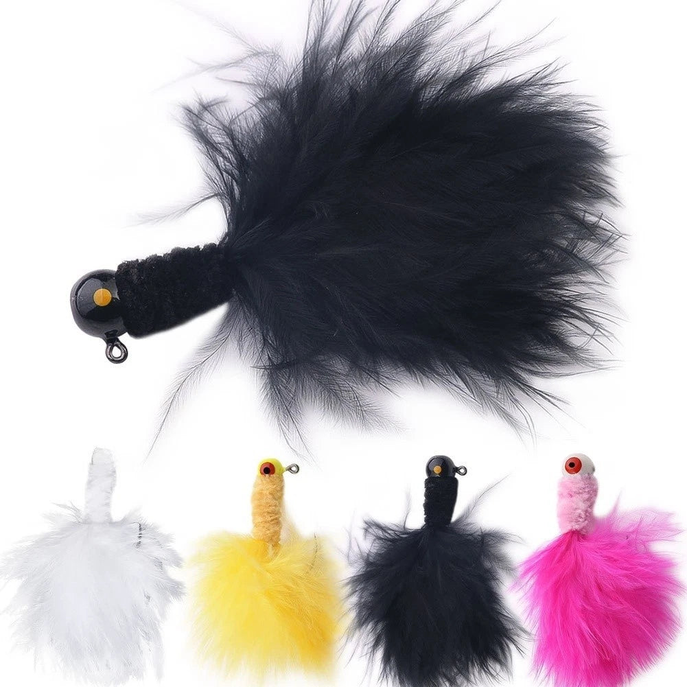 5PCS Weighted Feather Bait Hooks for Sea Angling (Coastal Use)