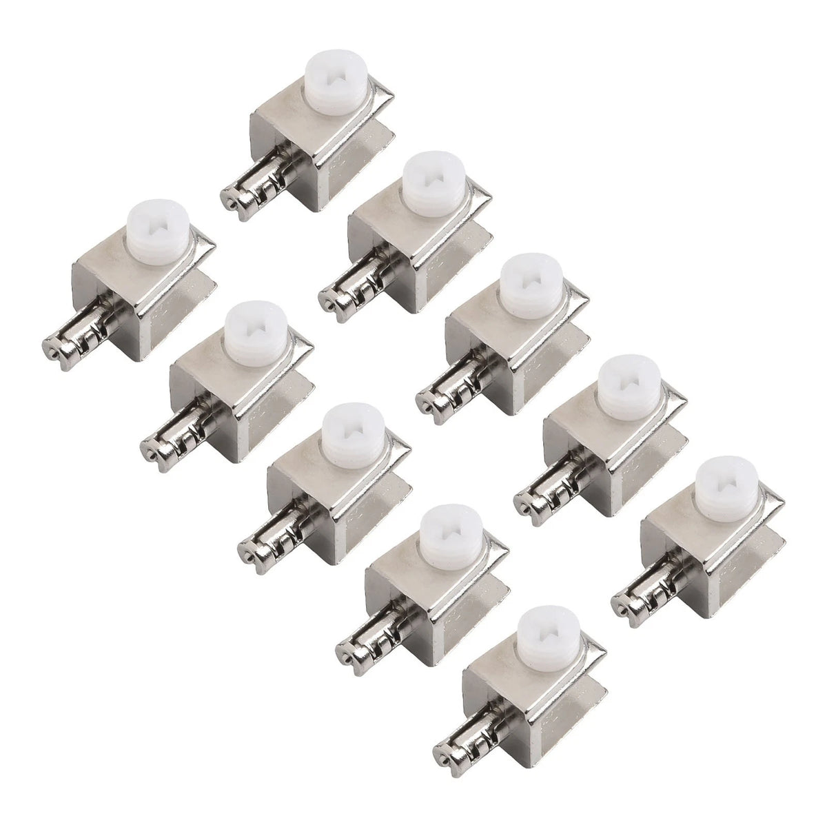 10X Zinc Alloy Glass Shelf Brackets with Adjustable Clamps