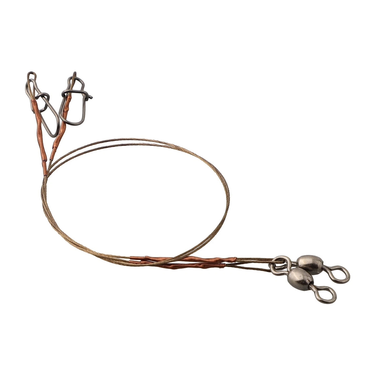 2pcs Stainless Steel Leader Wire with Swivels & Snap for Fishing